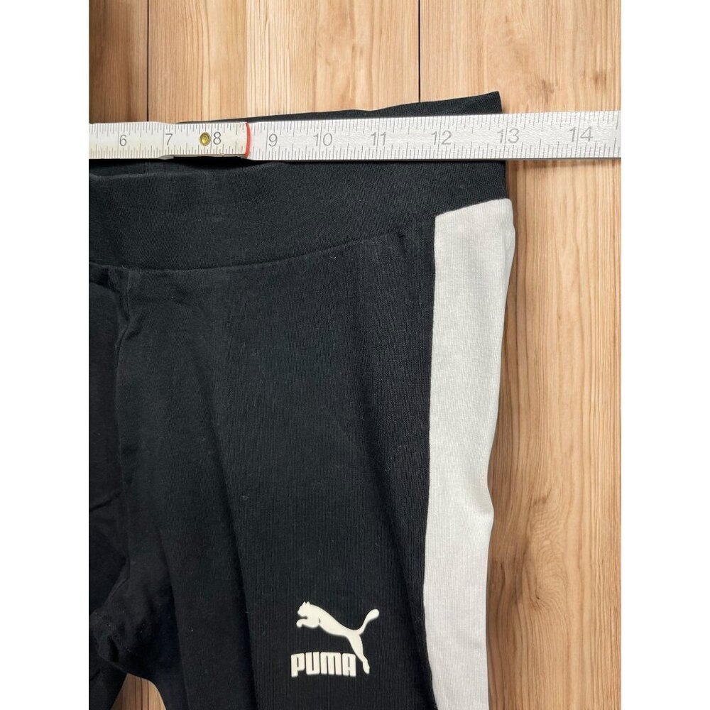 Puma Athletic casual Leggings Womens L Black With White Side Stripes 90’s Y2K - Picture 4 of 7